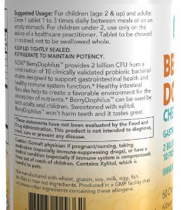 NOW BerryDophilus kids chewables 60 lozenges