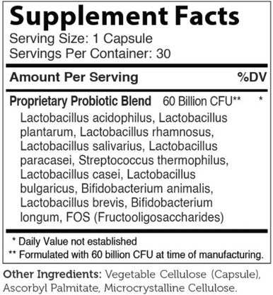 Advanced Nutrition by Zahler BioDophilus 60B 60c