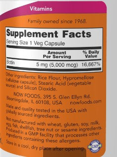 NOW Biotin 5000mcg 120vc