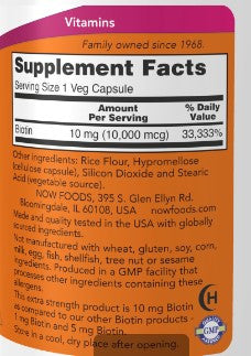 NOW Biotin 10mg ES 120vc