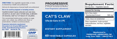 Progressive Labs Cats Claw 500mg 60c