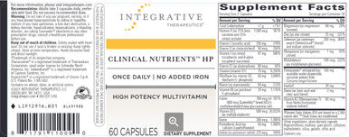 Integrative Therapeutics Clinical Nutrients HP 60c