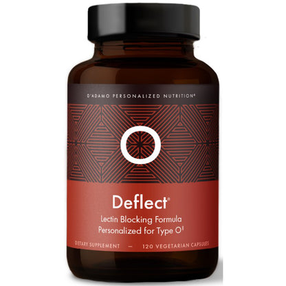 D'Adamo Deflect Lectin Blocker Type O, front label, promotes weight loss, gut health, balance hormones