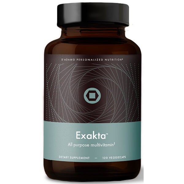D'Adamo Exakta, front label, Arabinogalactan, antioxidant, multivitamin,  prenatal and senior use