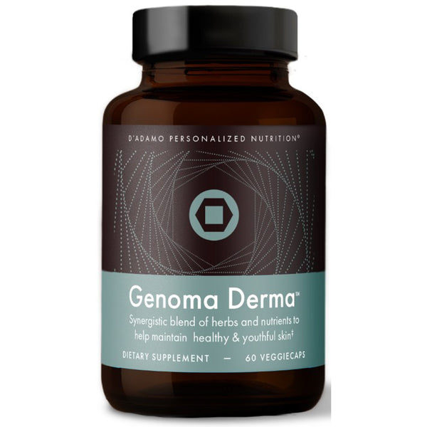 D'Adamo Genoma Derma, front label, youthful skin, healthy skin, collagen development