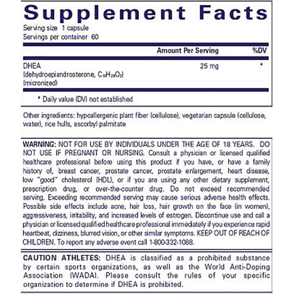 Pure Encapsulations DHEA 25mg 60c