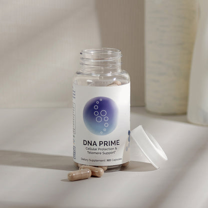 InfiniWell DNA PRIME supports dna repair, oxidative stress support, telomere activity, product label