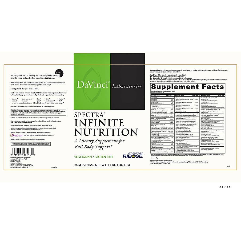DaVinci Laboratories Spectra Infinite Nutrition 3.17 lbs 36 servings