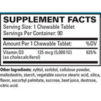 EuroMedica Vitamin D3 Chewable Mixed Berry 5,000 IU 90 Chews