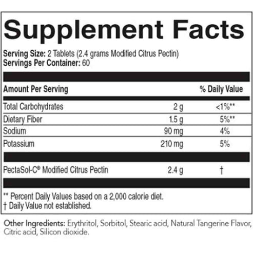 EcoNugenics PectaSol-C Modified Citrus Pectin 120 Chewable Tablets (Tangerine)