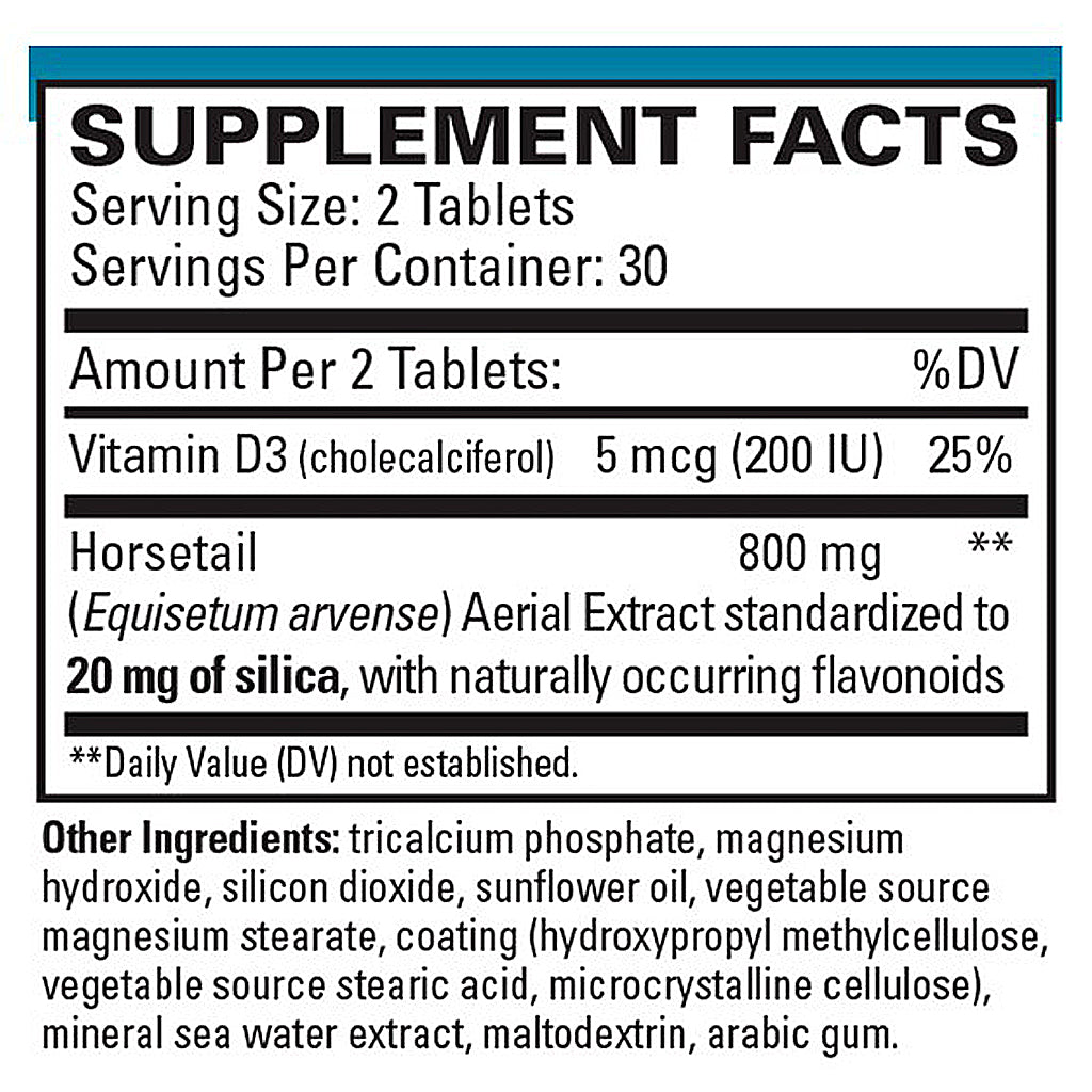 Supplement facts label with detailed nutritional information on a white background