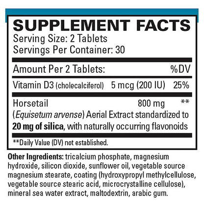 Supplement facts label with detailed nutritional information on a white background