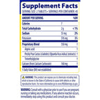 Supplement facts label with detailed nutritional information on a white background