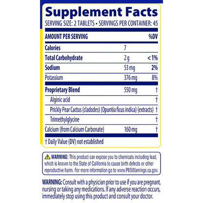 Supplement facts label with detailed nutritional information on a white background
