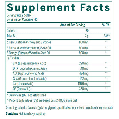 Genestra Multi EFA Capsules for healthy skin and eyes, ingredient label, cardiovascular health, cognitive support, 