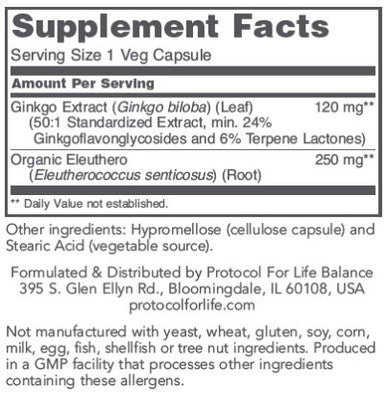 Protocol for Life Balance Ginkgo Biloba 120mg 100c