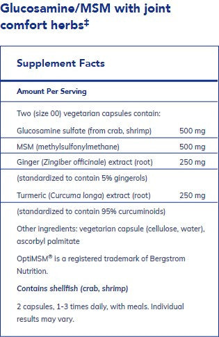 Pure Encapsulations Glucosamine MSM 180c