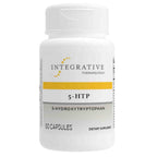 Supplement bottle labeled 'Integrative Therapeutics 5-HTP' on a white background