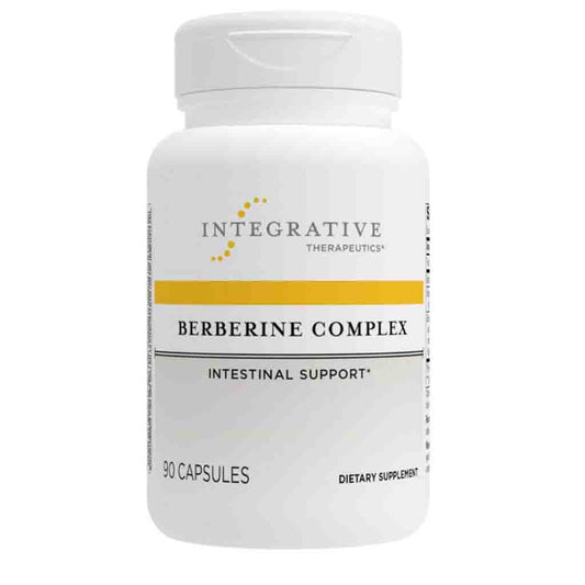 Supplement bottle labeled 'Berberine Complex' by Integrative Therapeutics on a white background