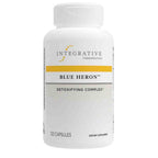 Supplement bottle labeled 'Blue Heron Detoxifying Complex' by Integrative Therapeutics on a white background