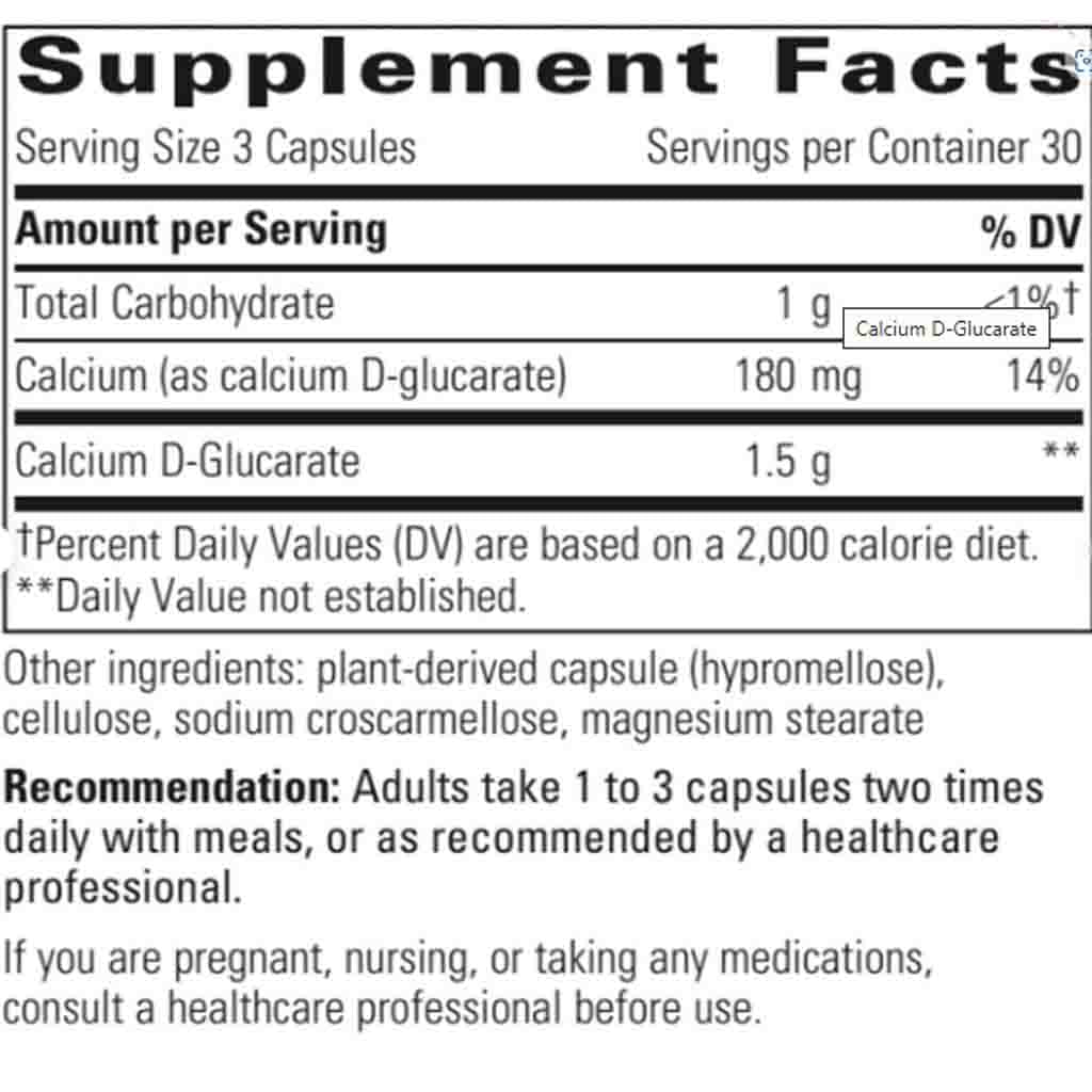 Integrative Therapeutics Calcium D-Glucarate 90c