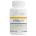 Supplement bottle labeled 'Integrative Therapeutics Enterogenic Intensive 100 Probiotics' on a white background