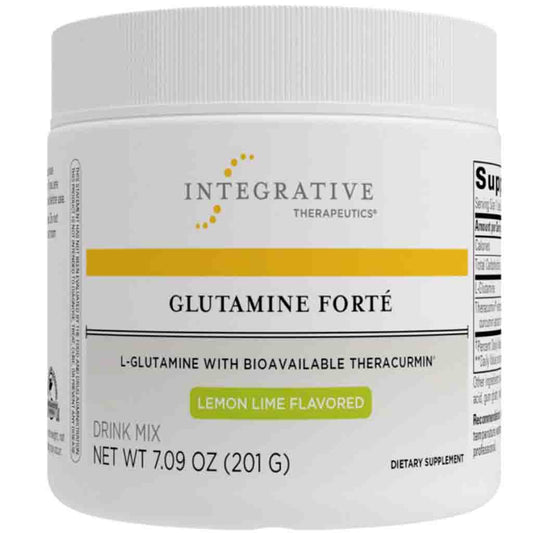 Jar of Integrative Therapeutics Glutamine Forté dietary supplement on a white background