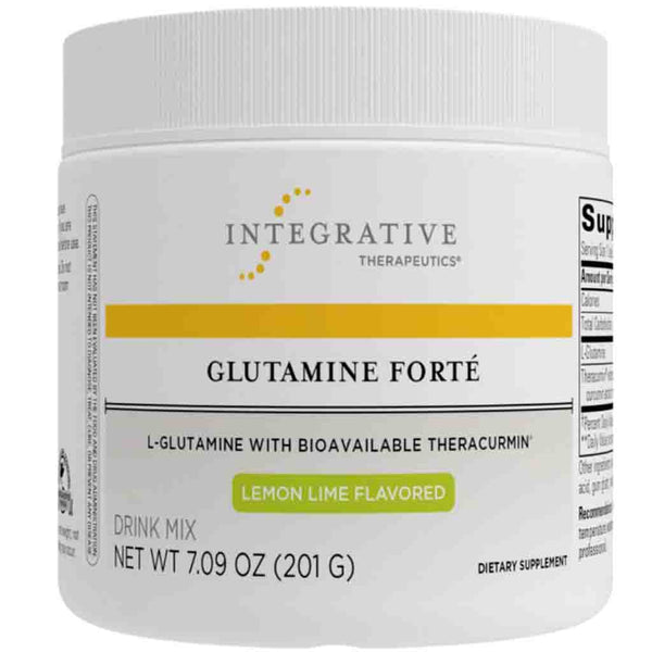 Jar of Integrative Therapeutics Glutamine Forté dietary supplement on a white background