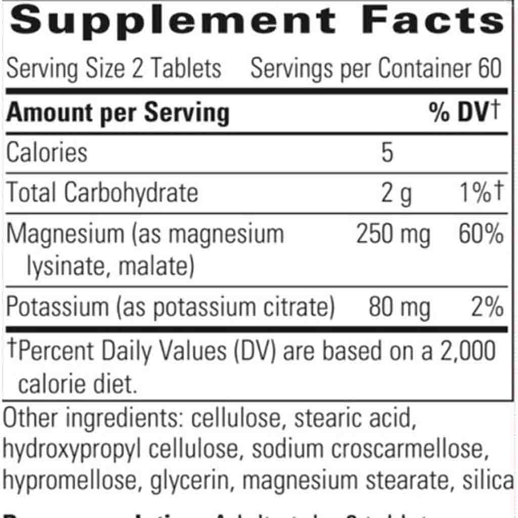 Supplement facts label with nutritional information on a white background