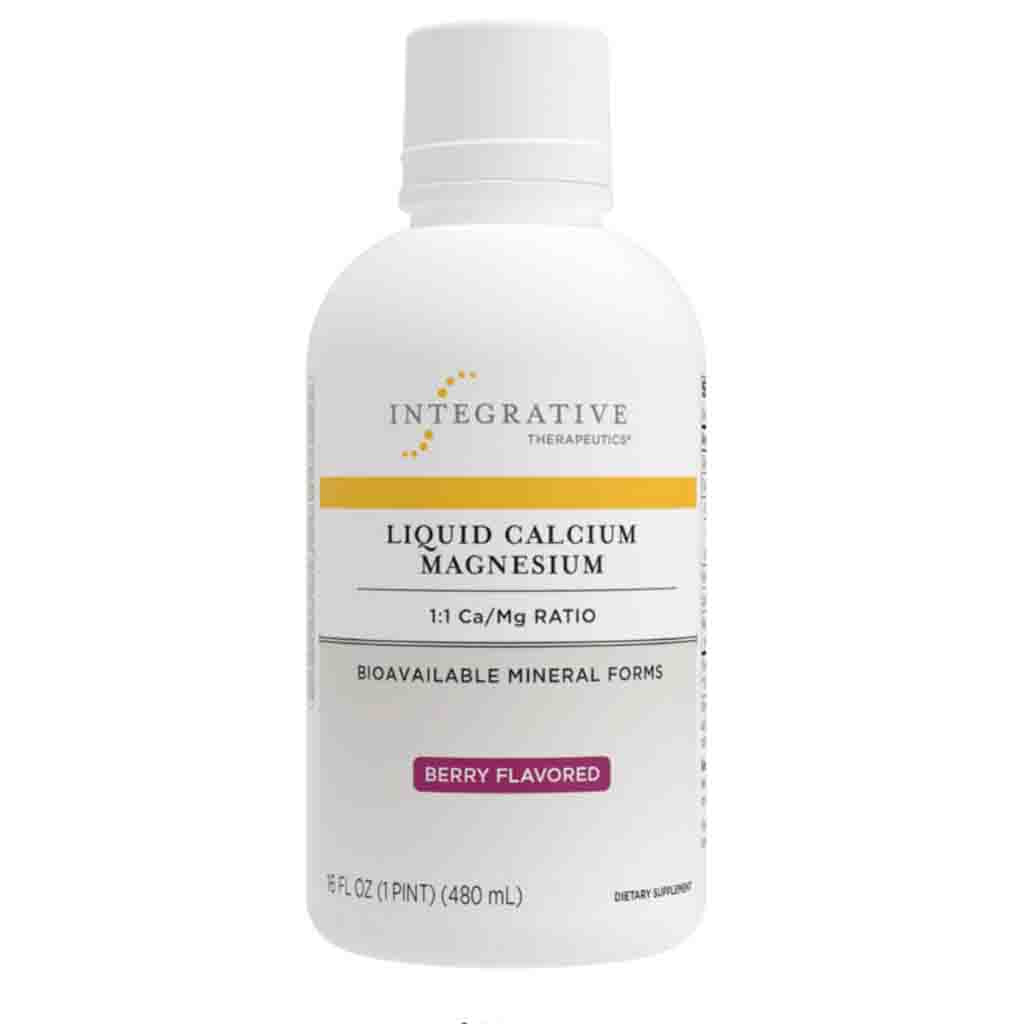 Bottle of Integrative Therapeutics Liquid Calcium Magnesium on a white background