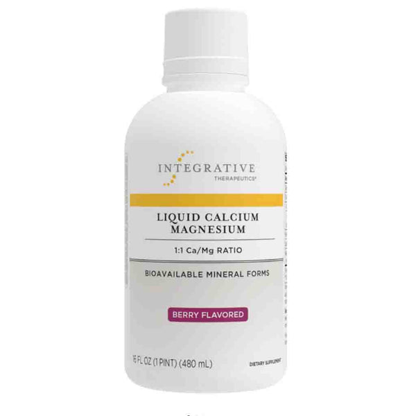 Bottle of Integrative Therapeutics Liquid Calcium Magnesium on a white background