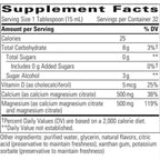 Supplement facts label for a product with nutritional information.