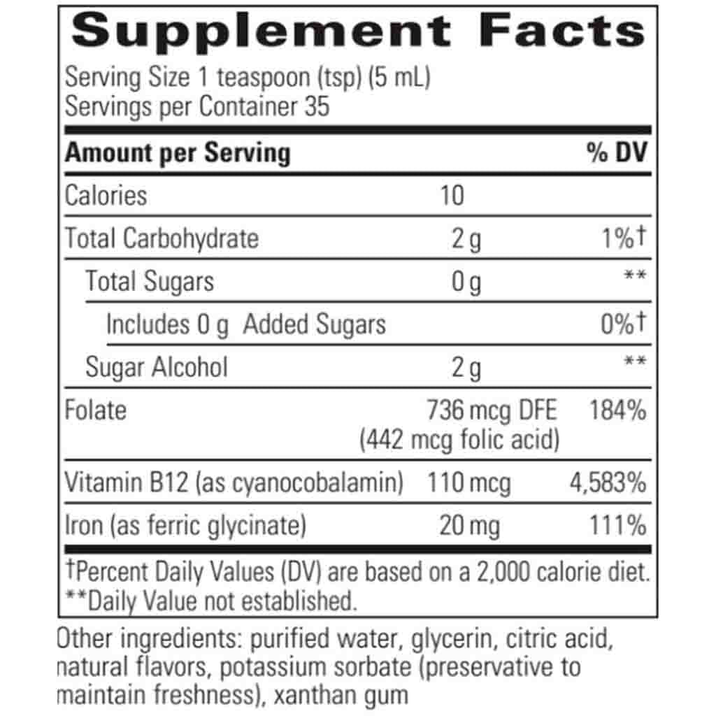 Integrative Therapeutics Liquid Iron Apple Cinnamon Flavor 6oz.