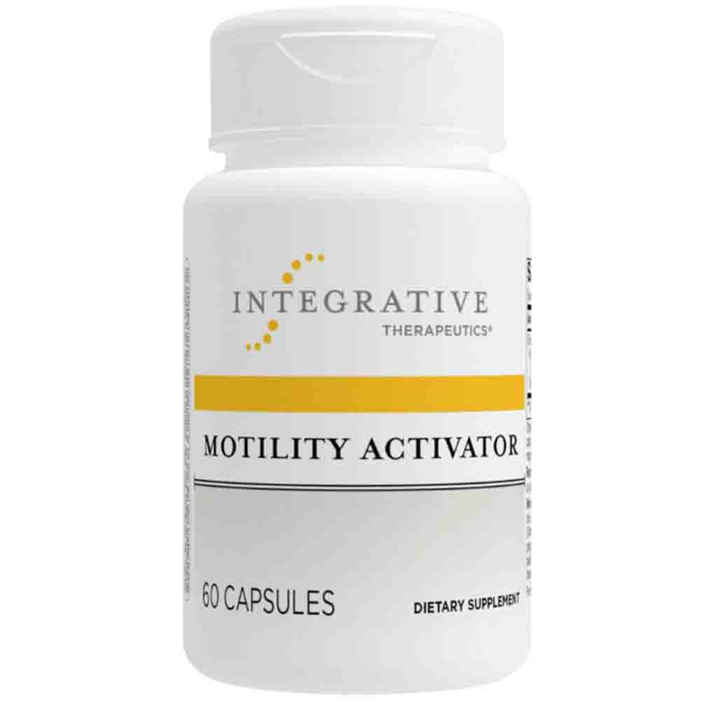 Supplement bottle labeled 'Motility Activator' by Integrative Therapeutics on a white background