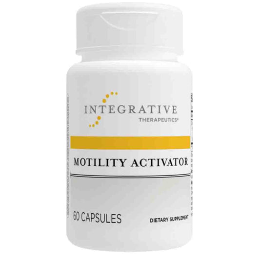Supplement bottle labeled 'Motility Activator' by Integrative Therapeutics on a white background