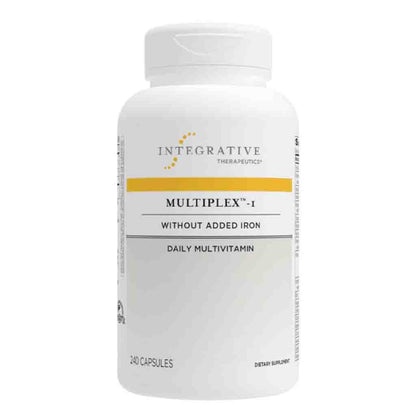 Integrative Therapeutics Multiplex-1 daily multivitamin bottle on a white background