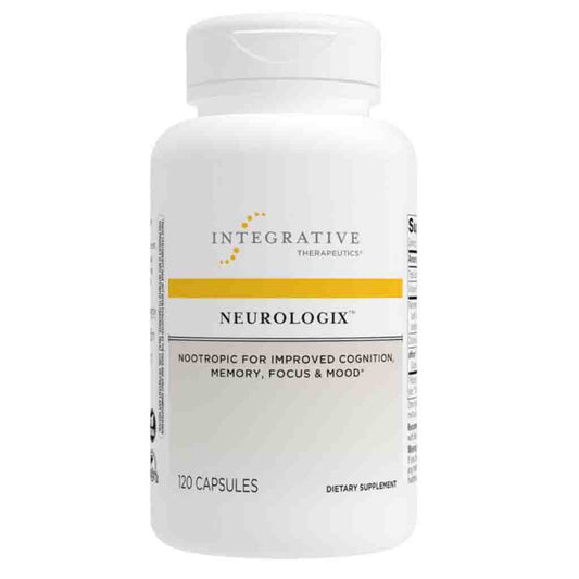 Supplement bottle labeled 'Neurologix' by Integrative Therapeutics on a white background