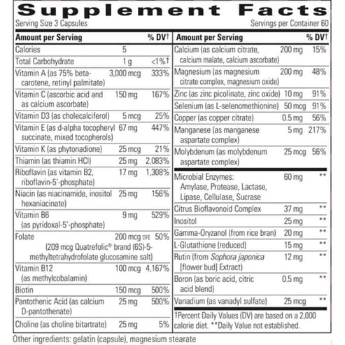 Integrative Therapeutics NutriVitamin Enzyme Complex without Iron 180c