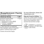 A close-up of a supplement facts label on a white background, showing the HOWaru brand logo and product information for a probiotic blend.