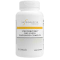 A white plastic bottle of Integrative Therapeutics Prothriver Wellness Flavonoid Complex dietary supplement, containing 120 capsules, on a solid white background.