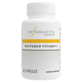 Supplement bottle labeled 'Buffered Vitamin C' by Integrative Therapeutics on a white background