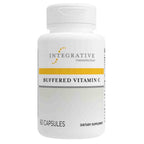 Supplement bottle labeled 'Buffered Vitamin C' by Integrative Therapeutics on a white background