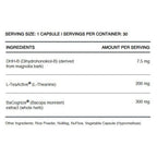 InfiniWell Calm mood booster, relaxation, ingredient label