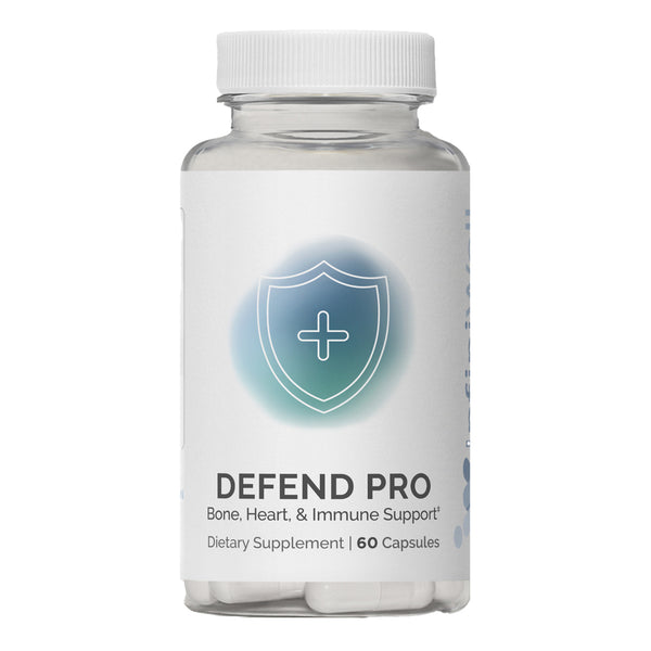 InfiniWell Defend Pro immune, heart and bone support, front label