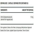 InfiniWell DHH-B MAX ingredient label, supports nerves, nerves and sleep cycles, emotional balance, mood