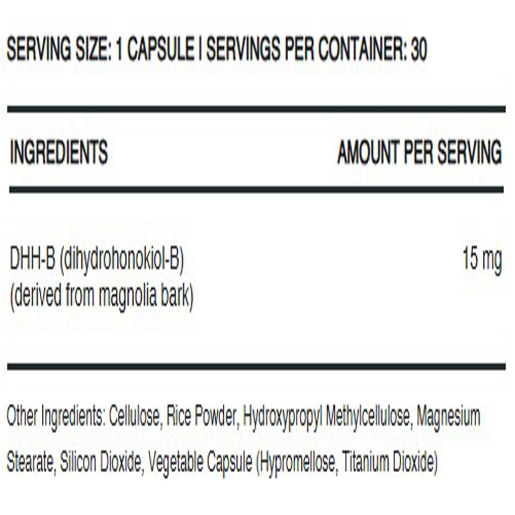 InfiniWell DHH-B MAX ingredient label, supports nerves, nerves and sleep cycles, emotional balance, mood