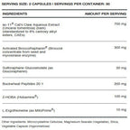 InfiniWell DNA PRIME supports telomere activity, ingredient label, dna repair, oxidative stress support