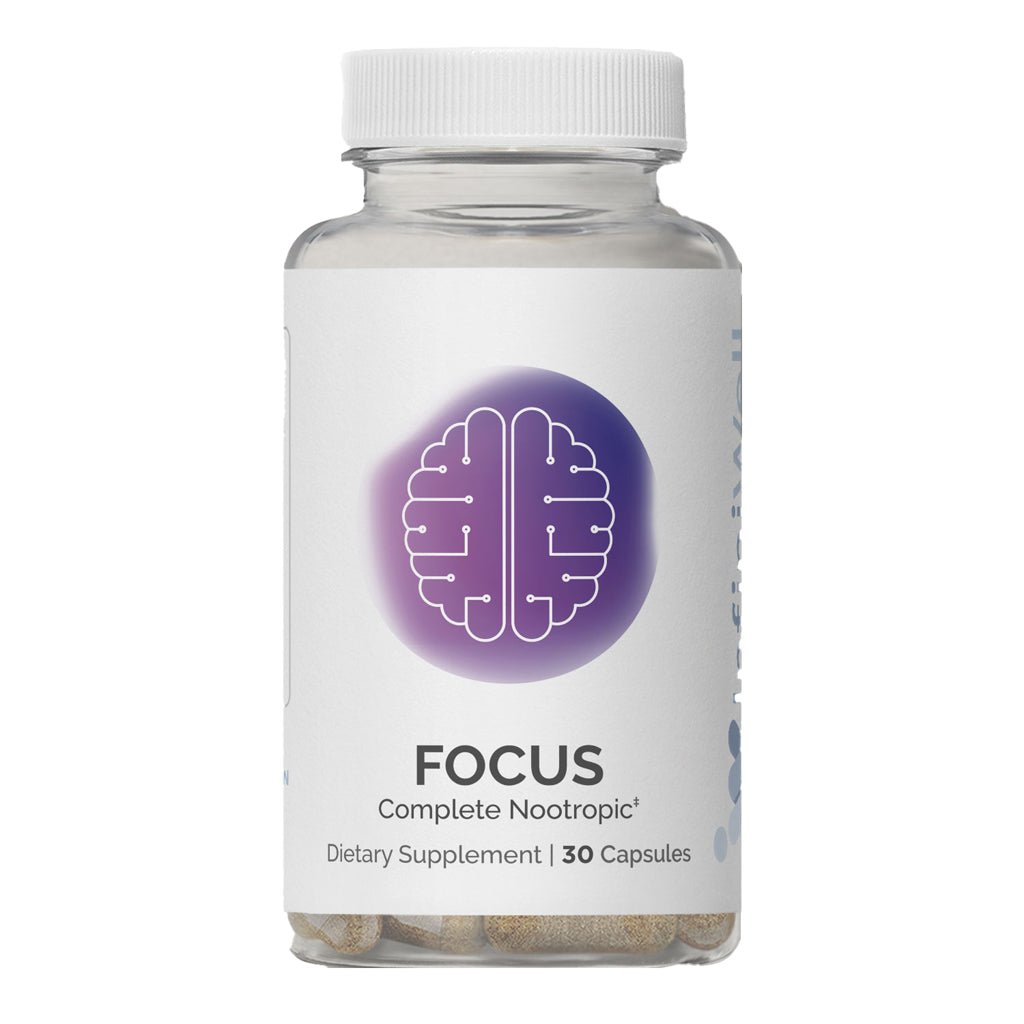 InfiniWell Focus, nootropic, mental acuity, memory, brain support, front label