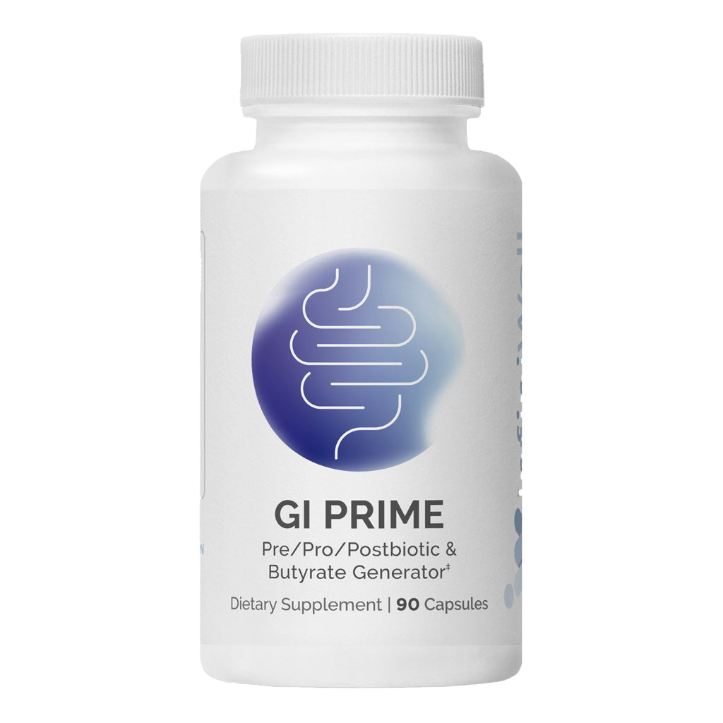 InfiniWell GI Prime pre/pro/post biotics, immune and gut support, overall digestive support, front label   
