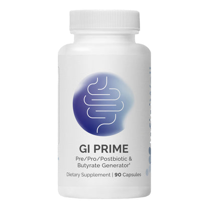 InfiniWell GI Prime pre/pro/post biotics, immune and gut support, overall digestive support, front label   